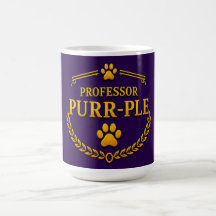 Professor Purr-ple™ Purple & Gold Cat Coffee Mug