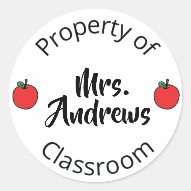 Professor Teacher Art Property Classroom Art Stude Classic Round Sticker (Front)
