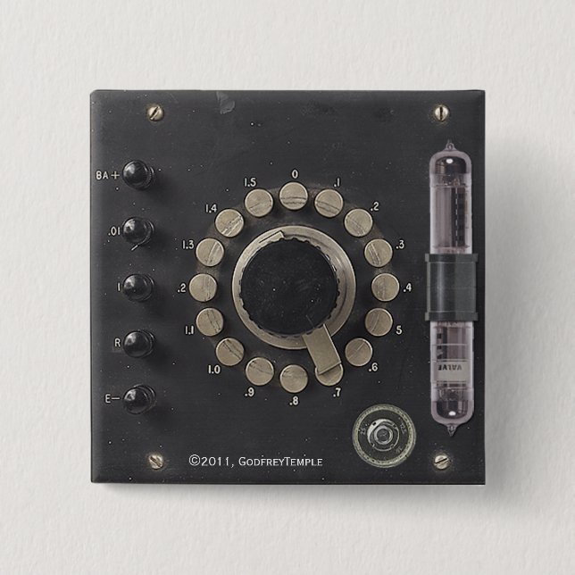 Professor Temple's Ether Condenser 2 Inch Square Button (Front)