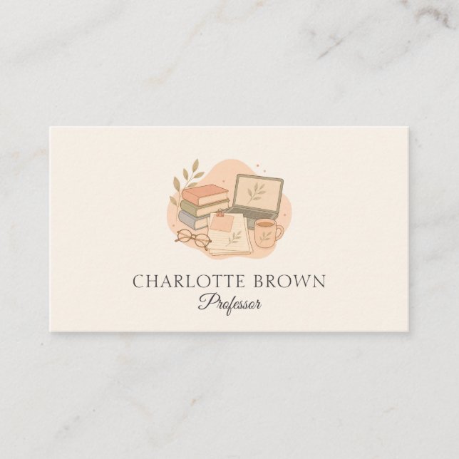 Professor University Education Academic Teaching Business Card (Front)