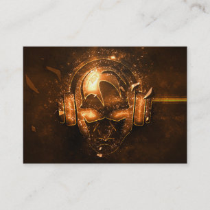 Proffesional fire exploding DJ logo business card