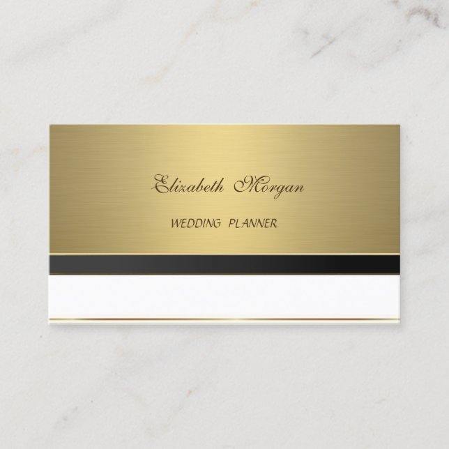 Proffesional Modern Luxury Elegant Golden Business Card (Front)