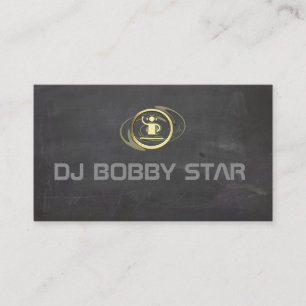 Proffesioneel gold DJ pictogram visiting card