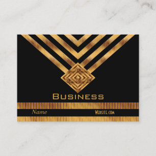 Profil Carte de visite Retro Black Gold Stripe