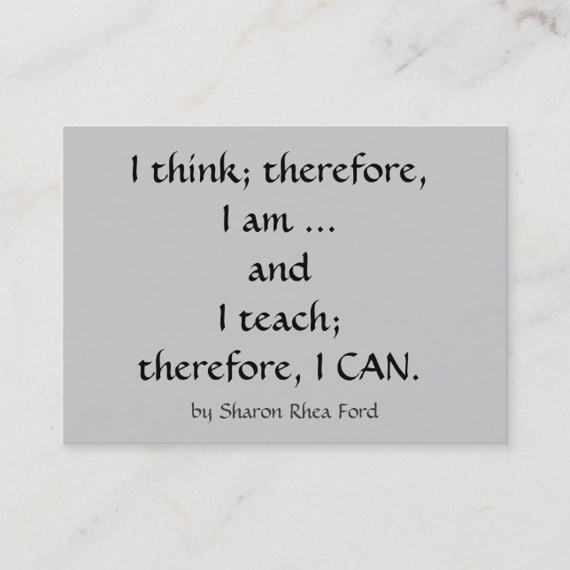 Profil de l'enseignant/de l'éducation - Carte de v (Devant)