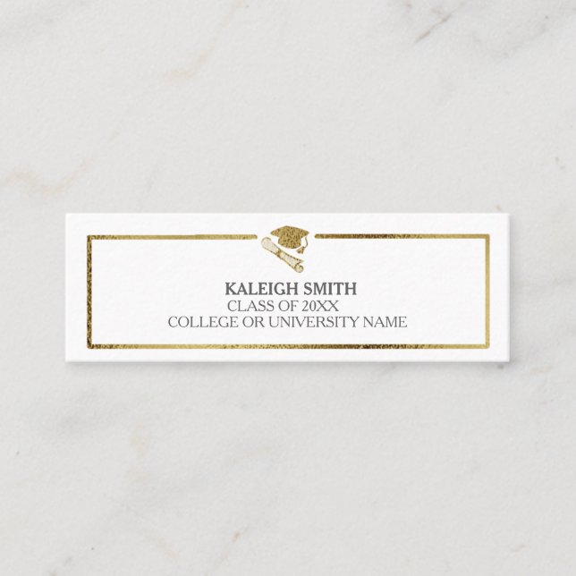 Profil Gold White Graduation Insérer une carte de  (Devant)