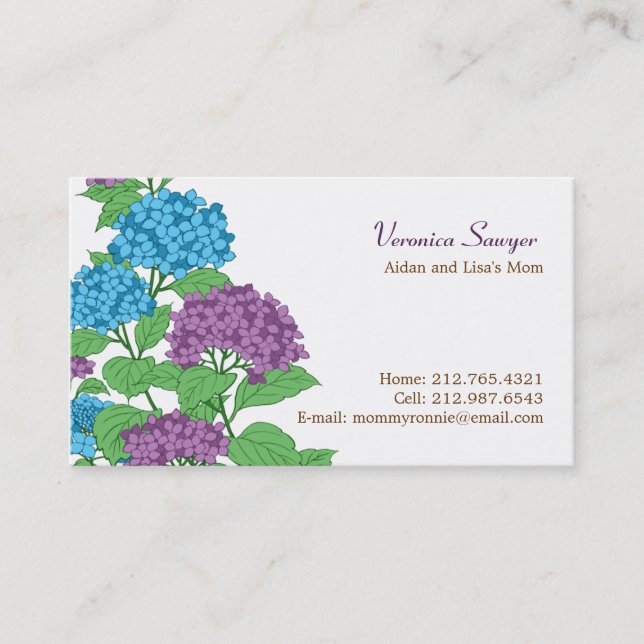 Profil Lilac & Blue Hydrangeas / Carte pour maman (Devant)