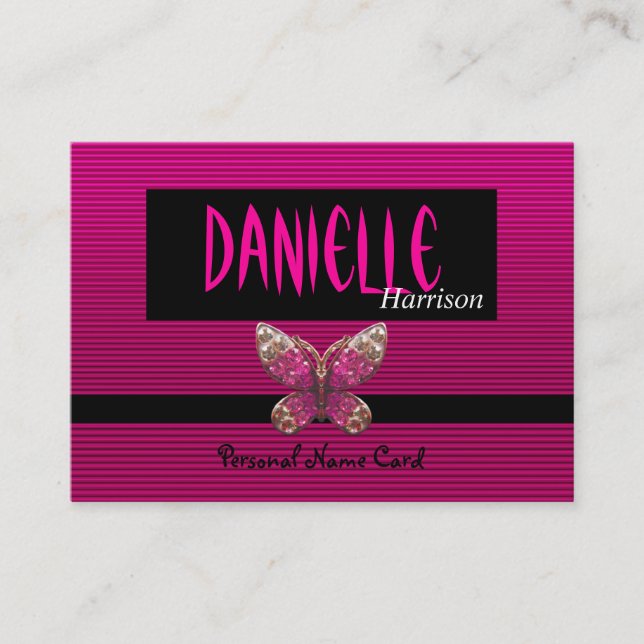 Profil Nom personnel Carte Bright Rose Papillon (Devant)