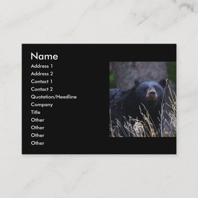 profil ou carte de visite, ours noir (Devant)