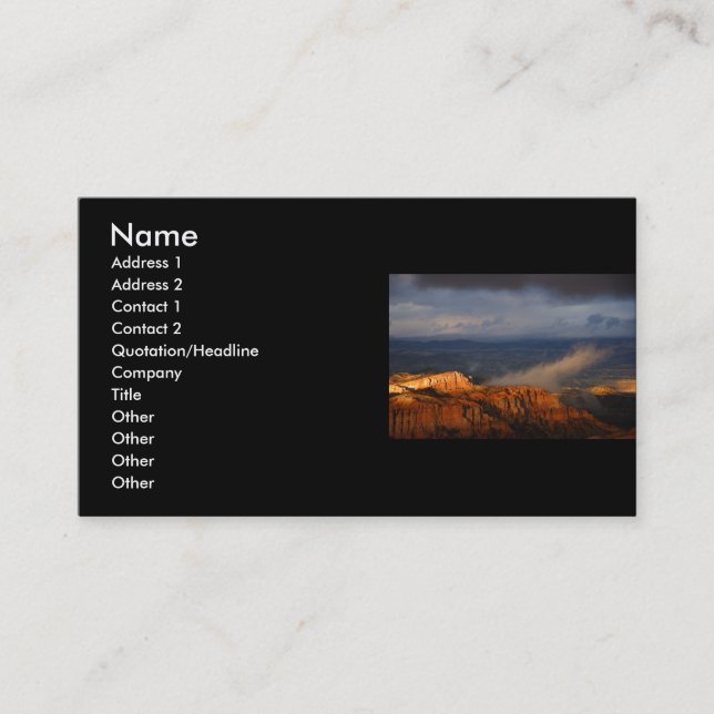 profil ou carte de visite, paysage (Devant)