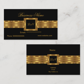 Profile Business Card Gold Monogram Black