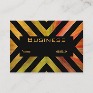 Profile Business Card Retro Black Colourful Stripe