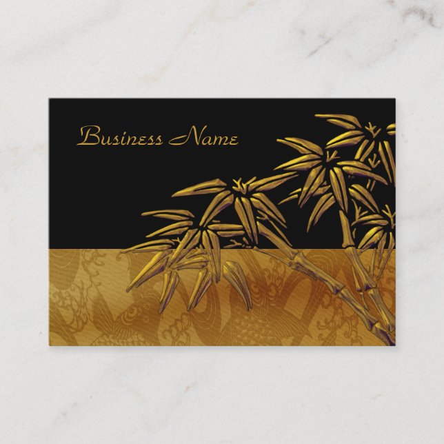 Profile Card Asian Black Gold Bamboo (Front)