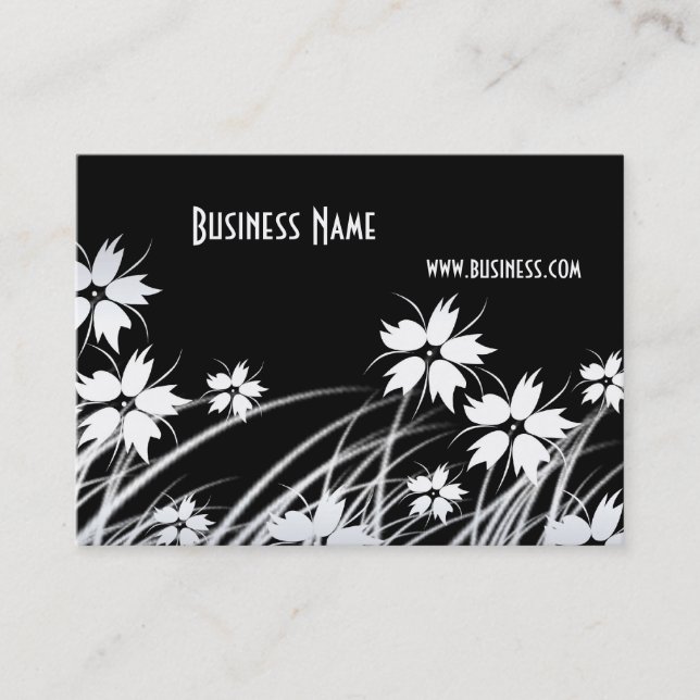 Profile Card Black & White Style Flowers (Front)