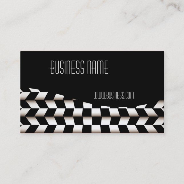 Profile Card Business Black White Checks (Front)