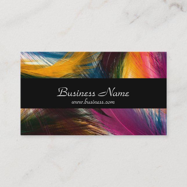 Profile Card Business Colourful Wild Feather Black (Front)