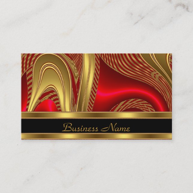 Profile Card Business Elegant Abstract Black Red G (Front)