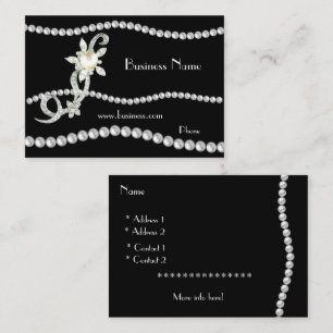 Profile Card Business Ornate Pearls Jewels (01420)