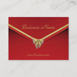 Profile Card Business Red Gold Bow