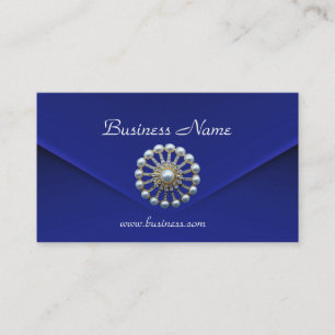 Profile Card Business Rich Blue Velvet Pearls 2