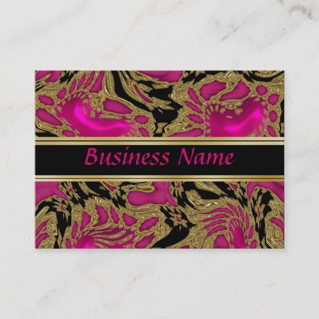 Profile Card Business Zizzago Elegant Black Pink (Front)