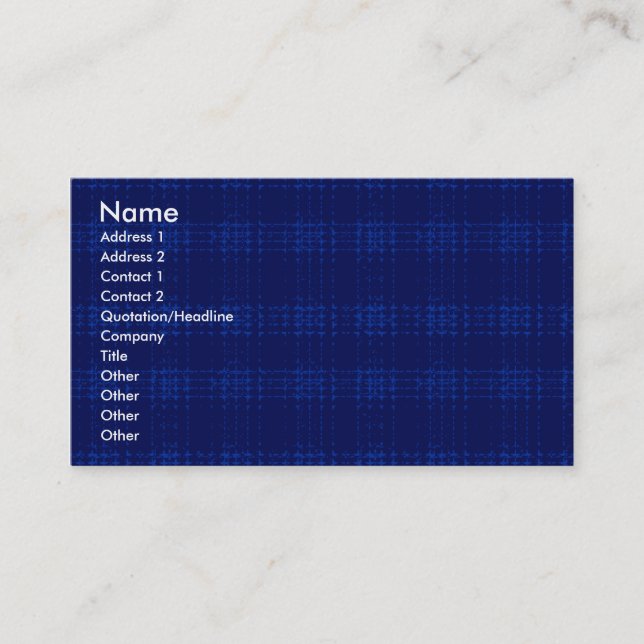 Profile Card Template - Blue Plaid Texture (Front)
