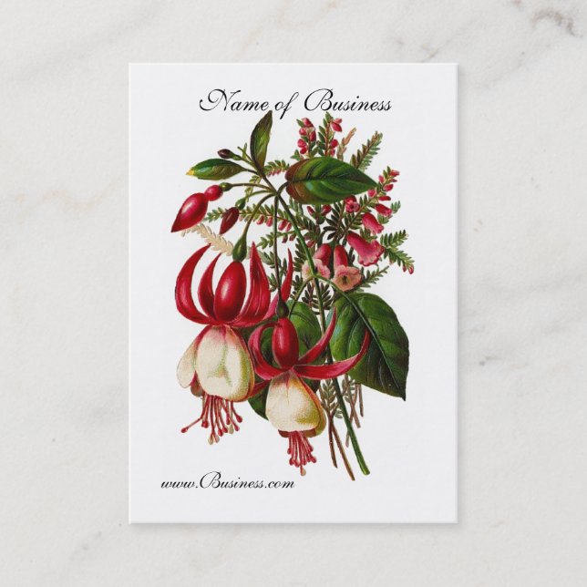 Profile Card Vintage Red Floral (Front)