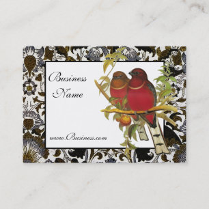 Profile Card Vintage Red-headed Trogon Birds