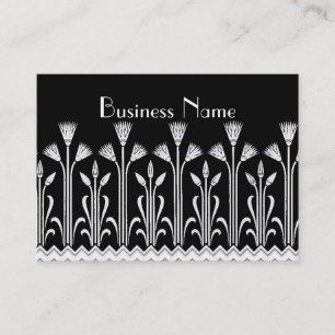 Profile Card Vintage Victorian Pattern Black White