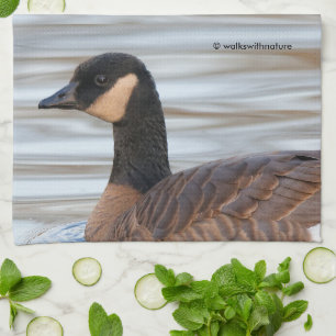 Profile of a Cackling Goose Kitchen Towel