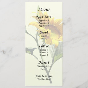 Profile of a Sunflower Wedding Menu