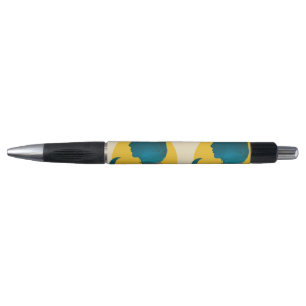 Profile of a woman with a background pen