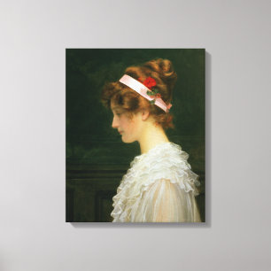 Profile of a young girl canvas print
