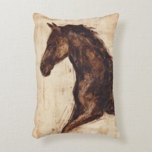 Profile of Brown Wild Horse Accent Pillow
