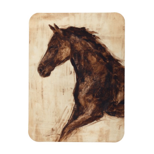 Profile of Brown Wild Horse Magnet (Vertical)