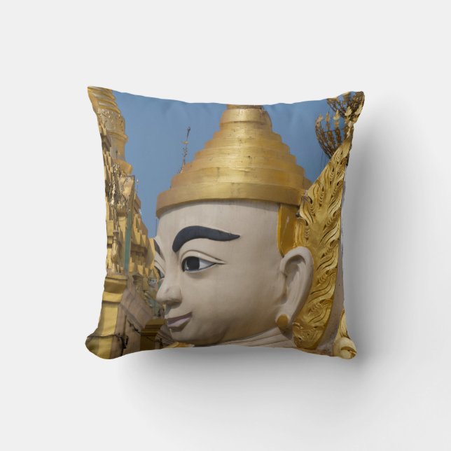 Profile Of Buddha Statue Throw Pillow (Front)