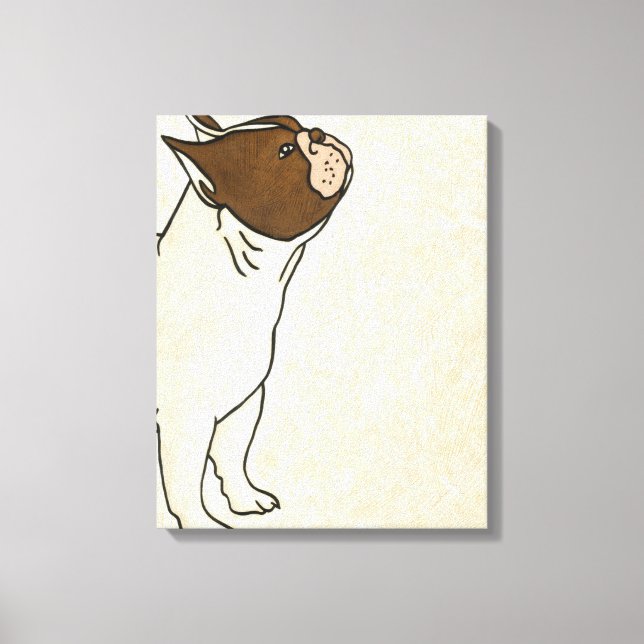 Profile of French Bulldog Looking Up Canvas Print (Front)