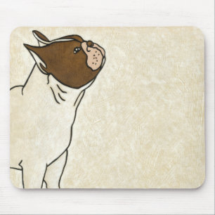 Profile of French Bulldog Looking Up Mouse Pad