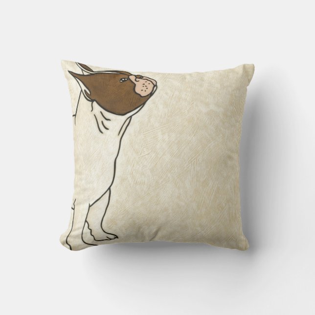 Profile of French Bulldog Looking Up Throw Pillow (Front)