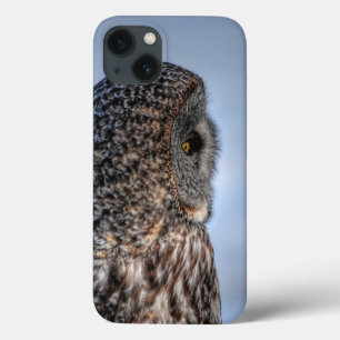 Profile of Great Grey Owl Wildlife Photo Portrait iPhone 13 Case