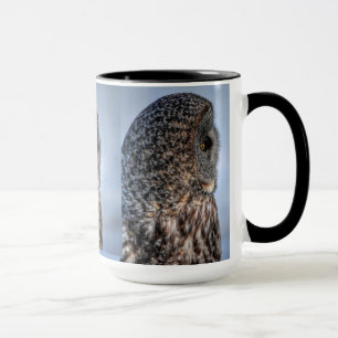 Profile of Great Grey Owl Wildlife Photo - Raptor Mug