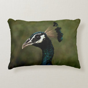 Profile of Peacock  Accent Pillow