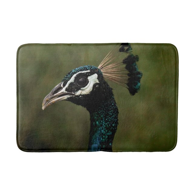 Profile of Peacock  Bath Mat (Front)