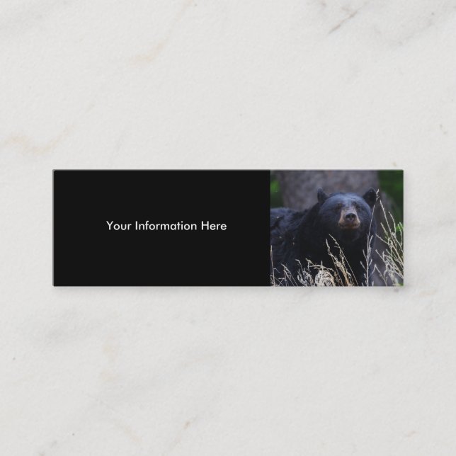 profile or business card, black bear mini business card (Front)