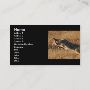 profile or business card, coyote jumping business card
