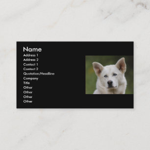 profile or business card, dog card