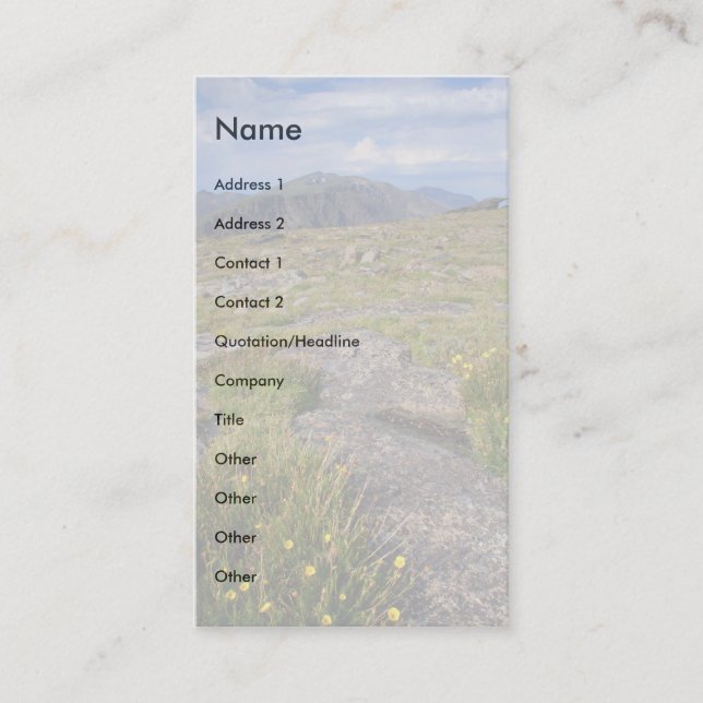 profile or business card, Landscape Card (Front)