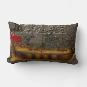 Profile Painting of Ship Jersey Lumbar Pillow