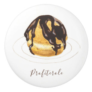 Profiterole watercolor ceramic knob