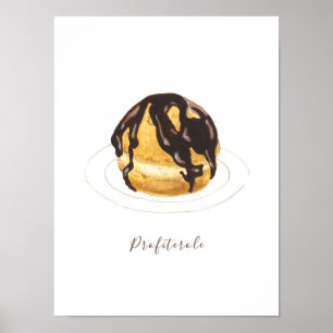Profiterole watercolor poster